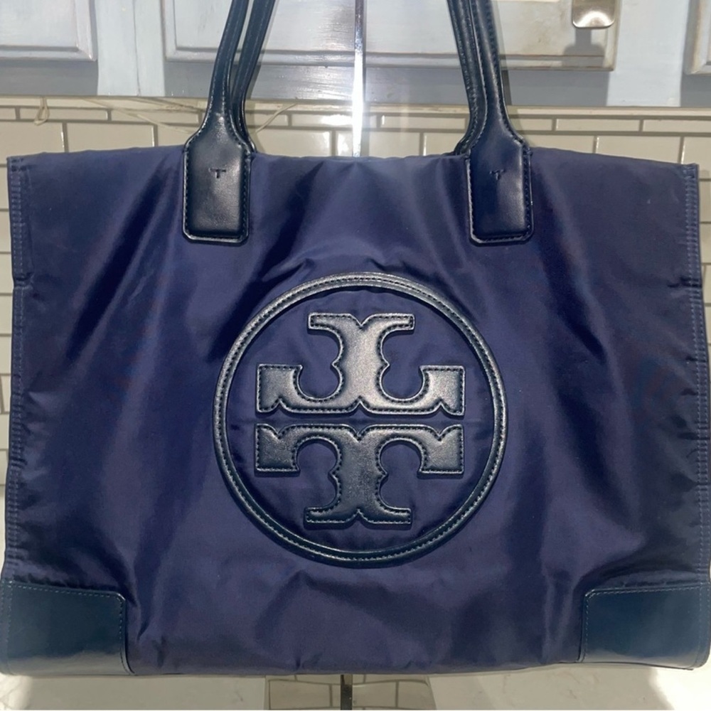 Tory Burch Navy Blue Tote Bag